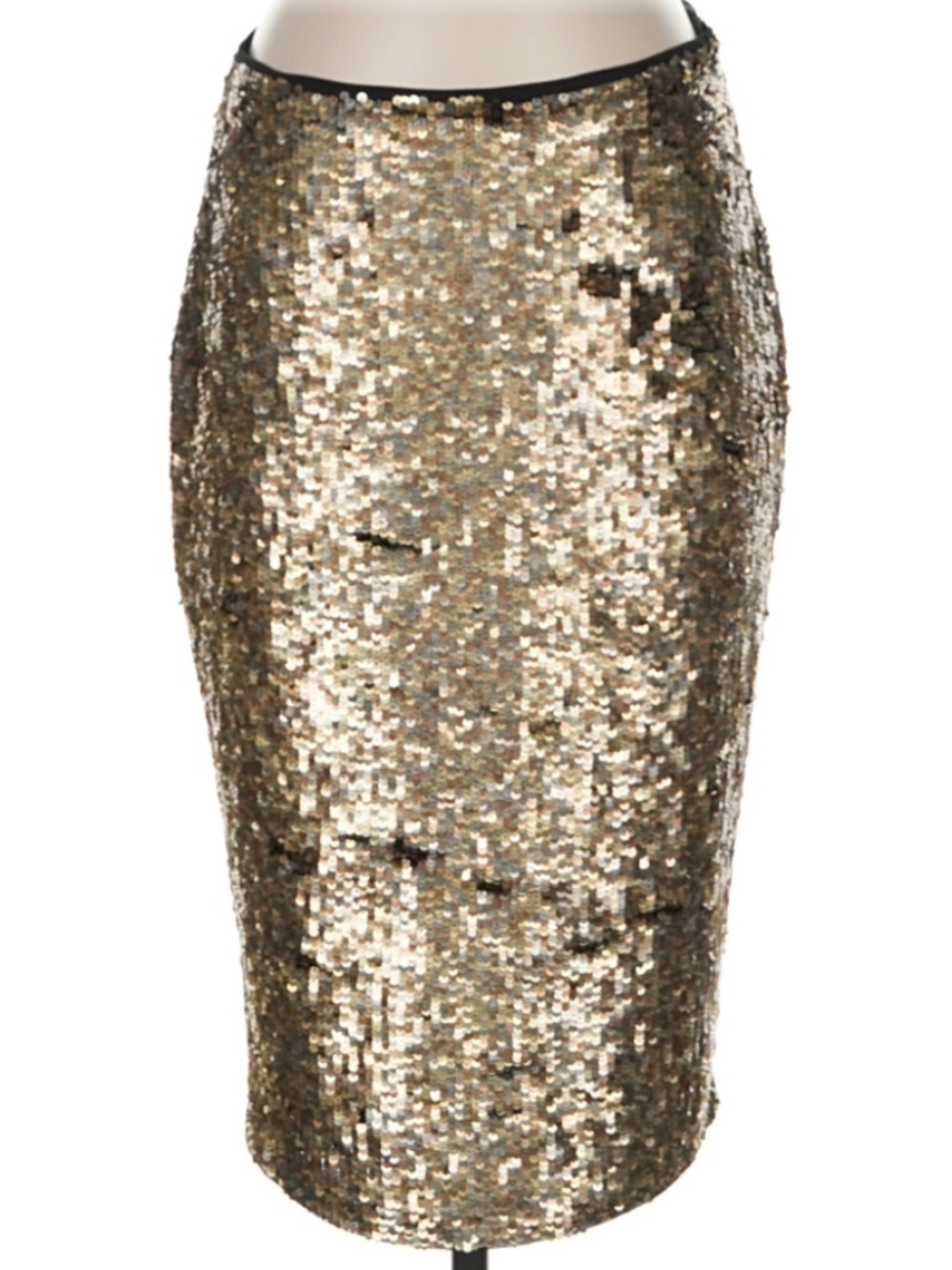 Glam Holiday Mermaidcore Gold Sequin Trina Turk Midi Pencil Skirt Sz 4